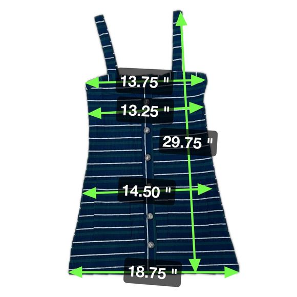 NWT* Olivaceous Striped Tank Dress in Navy and Green - Women's S - Picture 6 of 7